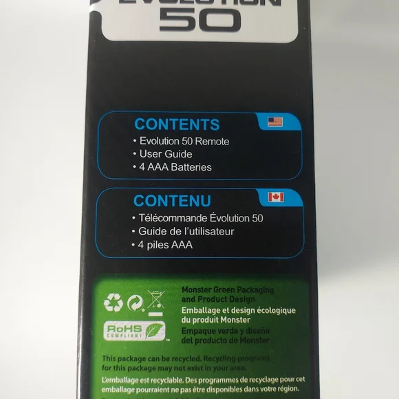 NIB Monster Evolution 50 Simple Advanced Universal Remote Control AV50 - Picture 5 of 7